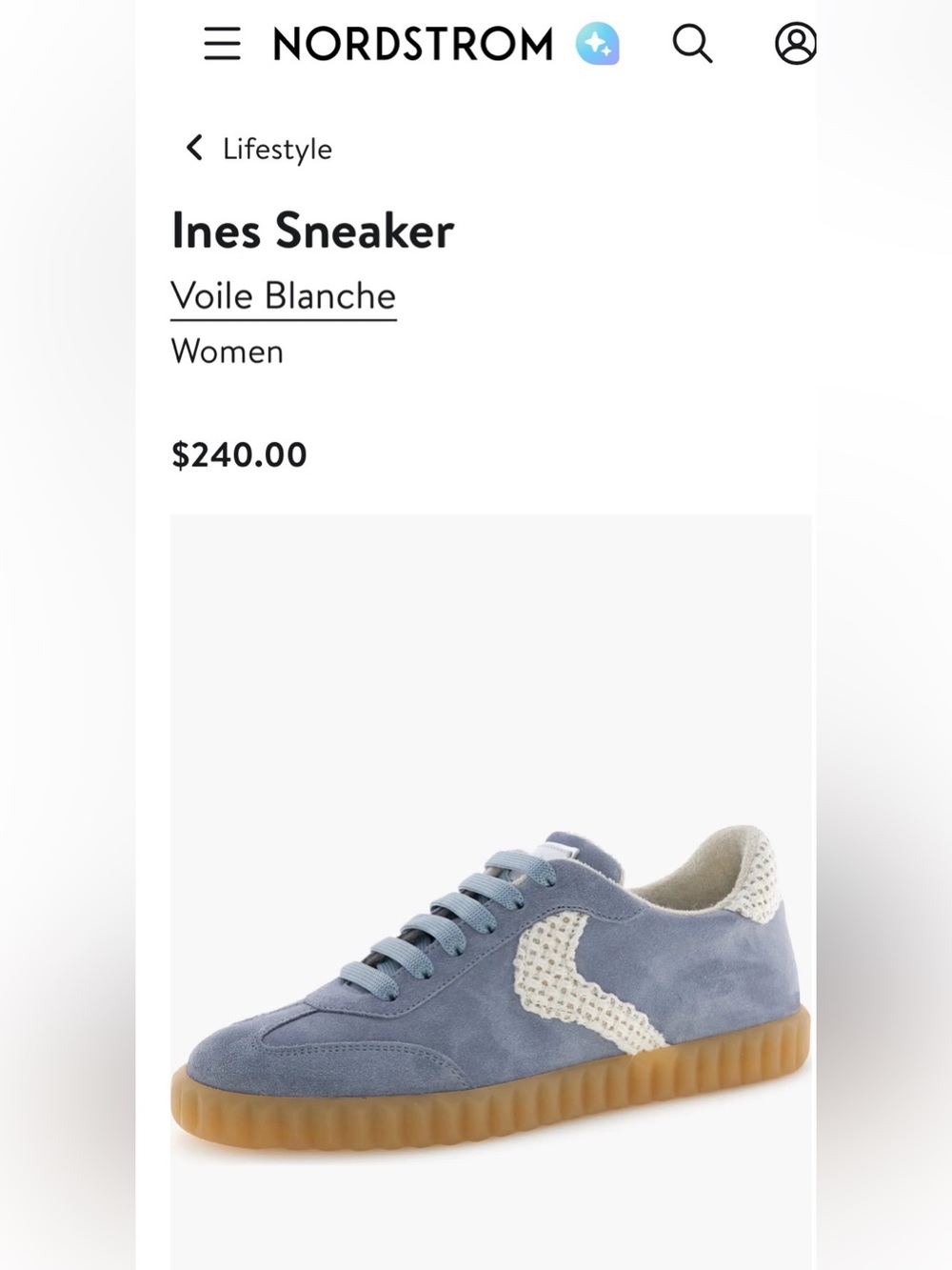 NWT VOILE BLANCHE INES Sneaker in Cloud Grey - Picture 2 of 15
